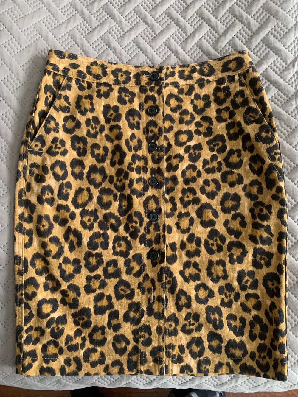 Lauren Ralph Lauren Leopard Print Pencil Skirt linen cotton button up